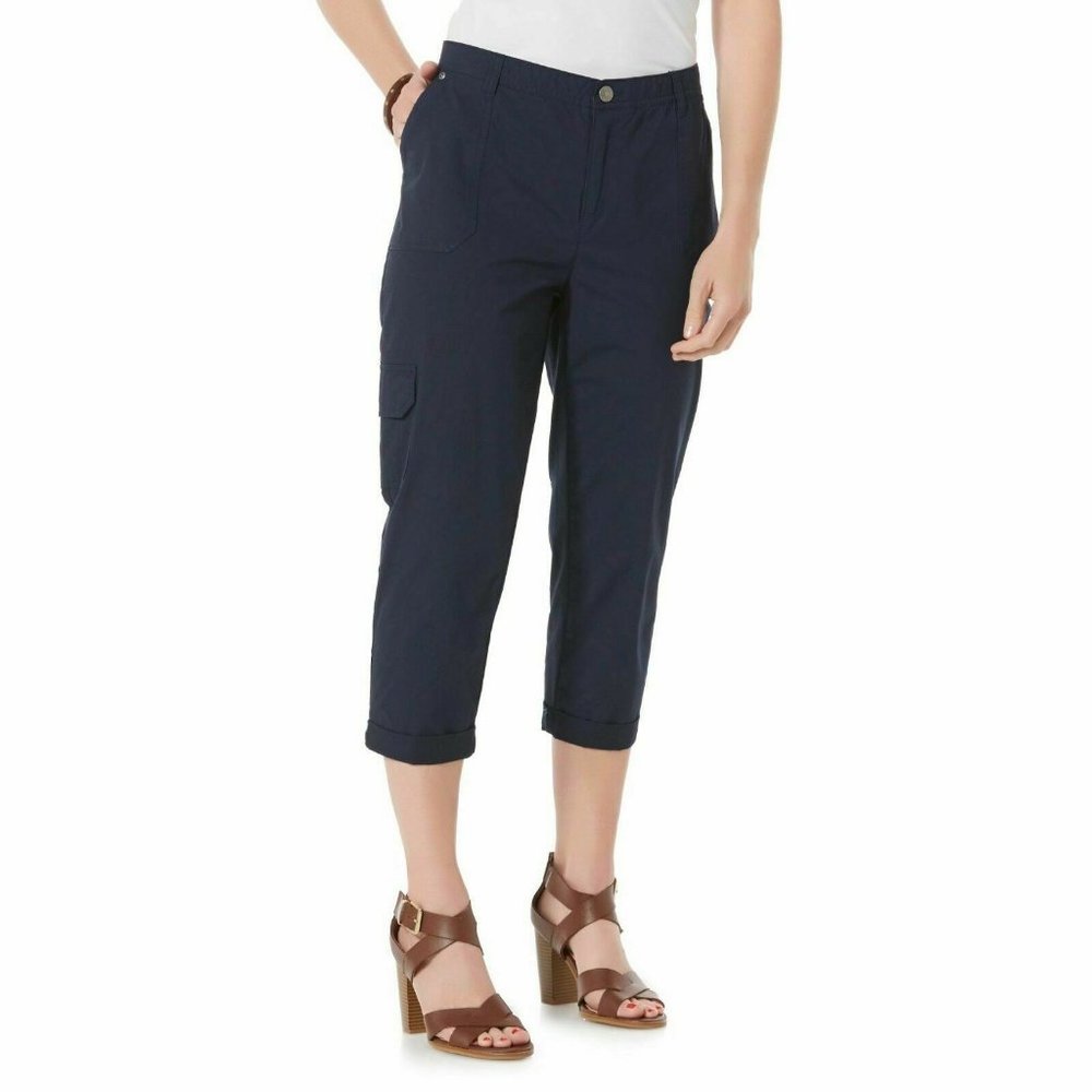 Laura Scott Women's Cuffed Cargo Capri 4P NEW